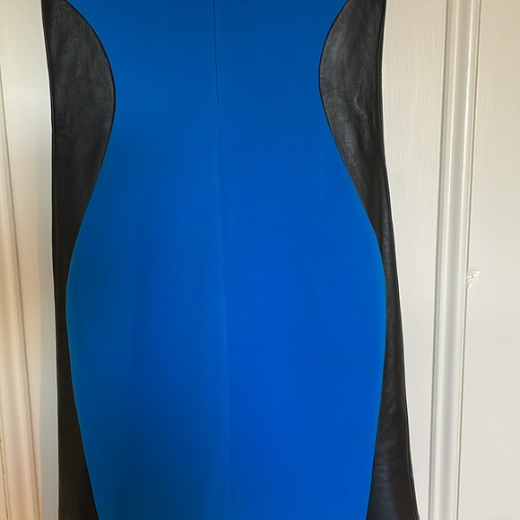 NWT Diane Von Furstenberg Pele Knit Dress with Leather Panels - Picture 7 of 12